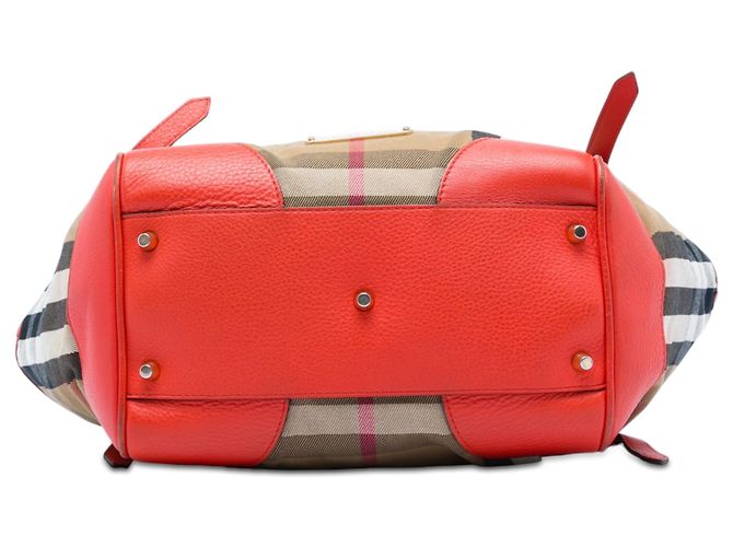 Tote Burberry Brown Small House Check Canvas Bridle Canterbury Marrone Marrone chiaro - vista 3