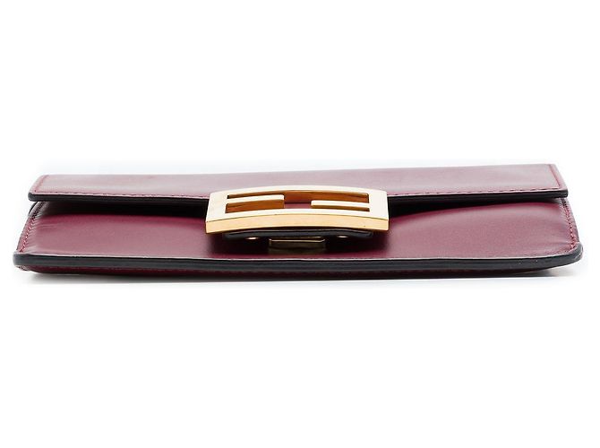 Borsa Baguette Fendi rossa in pelle mini a tracolla Rosso Bordò - vista 3
