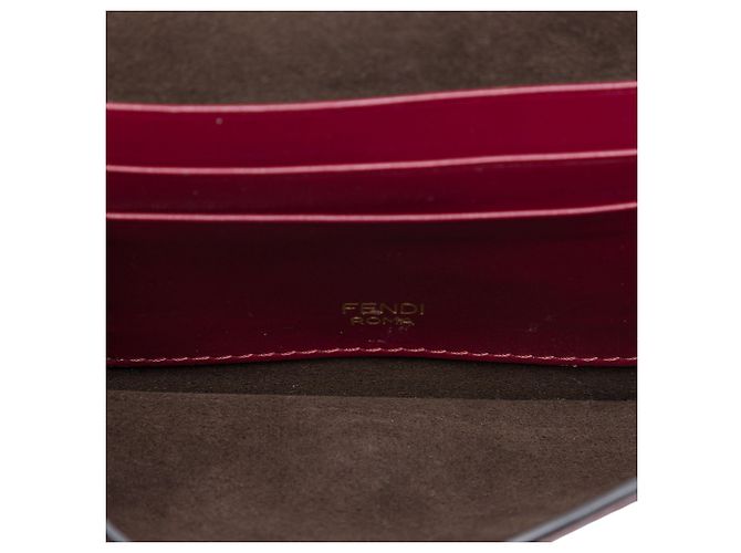 Borsa Baguette Fendi rossa in pelle mini a tracolla Rosso Bordò - vista 4