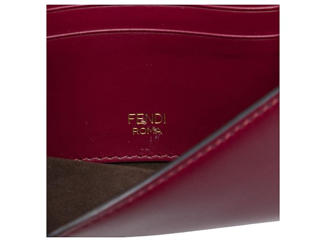 Borsa Baguette Fendi rossa in pelle mini a tracolla Rosso Bordò - vista 5