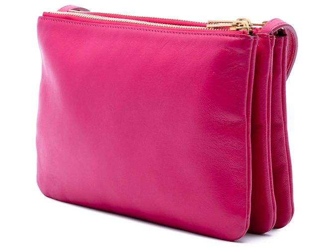 Céline Celine Trio Crossbody in agnello rosa piccolo - vista 2