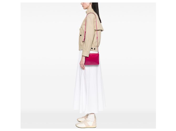 Céline Celine Trio Crossbody in agnello rosa piccolo - vista 6