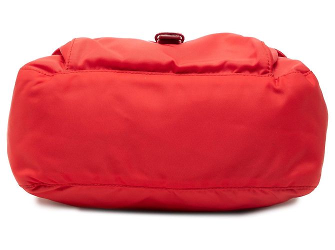 Borsa Messenger Prada Red Saffiano Trimmed Tessuto Zip Buckle Rosso - vista 3