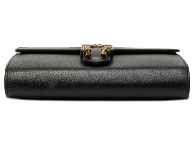 Portafoglio Gucci Dionysus Web Mini in pelle di vitello nera con catena Nero - vista 3