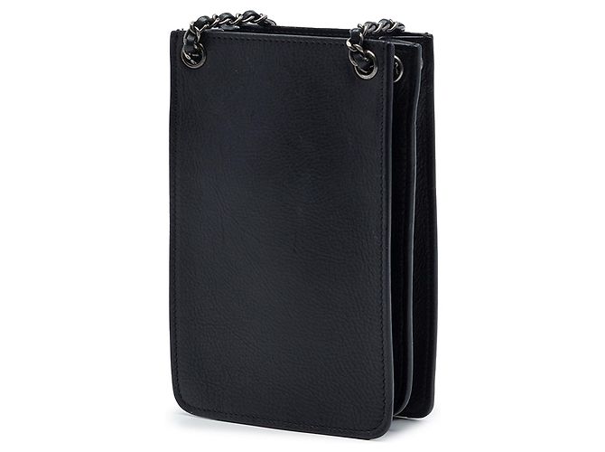 Chanel Schwarzer CC Kalbsleder Handy Crossbody - Ansicht 2