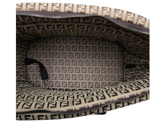 Fendi Beige Zucchino Gefütterte Canvas Tier-Transporttasche - Ansicht 4