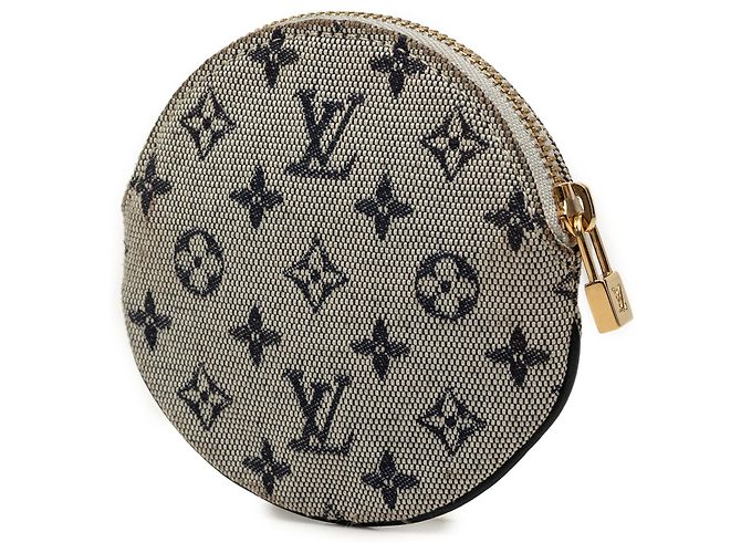 Monedero redondo Mini Lin Monogram gris Louis Vuitton Castaño - vista 2