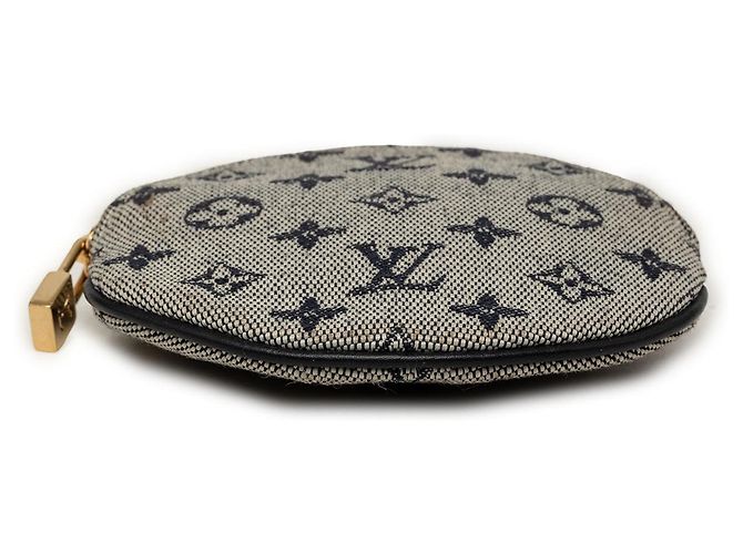 Monedero redondo Mini Lin Monogram gris Louis Vuitton Castaño - vista 3