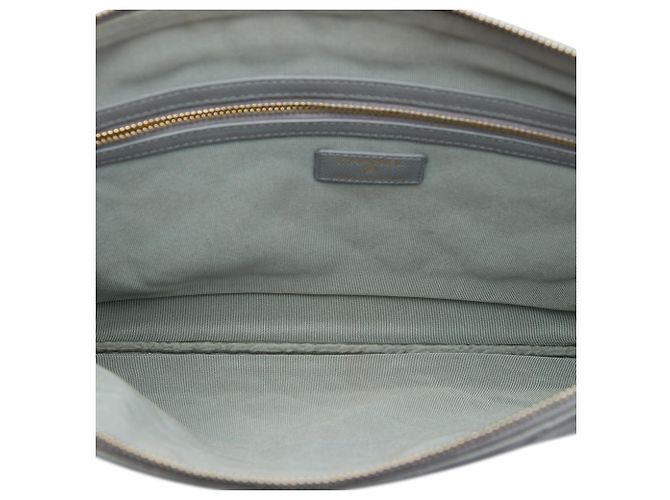 Clutch Chanel Gray Large Quilted Caviar O Case Marrone - vista 4