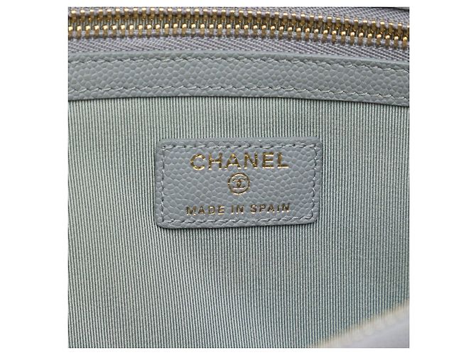 Clutch Chanel Gray Large Quilted Caviar O Case Marrone - vista 5