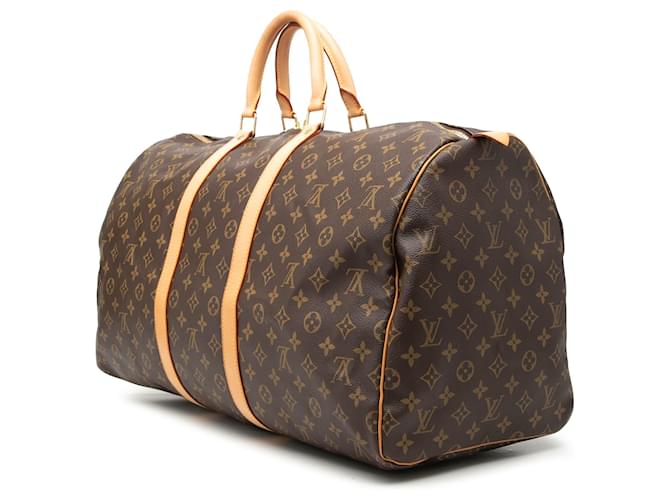 Louis Vuitton Marrone Monogram Keepall 55 - vista 2