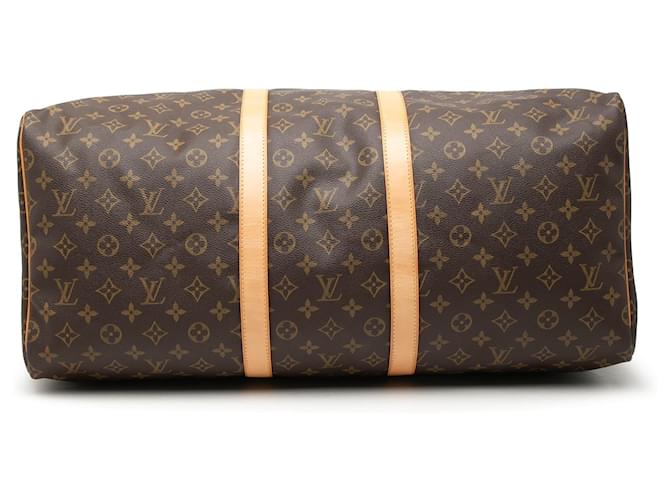 Louis Vuitton Marrone Monogram Keepall 55 - vista 3