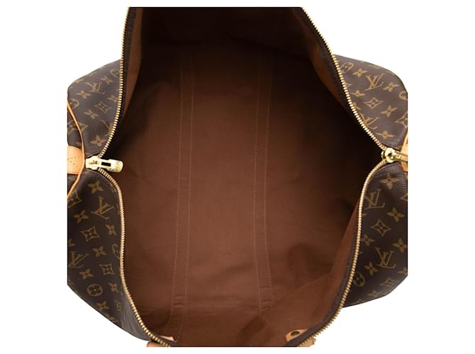 Louis Vuitton Marrone Monogram Keepall 55 - vista 4