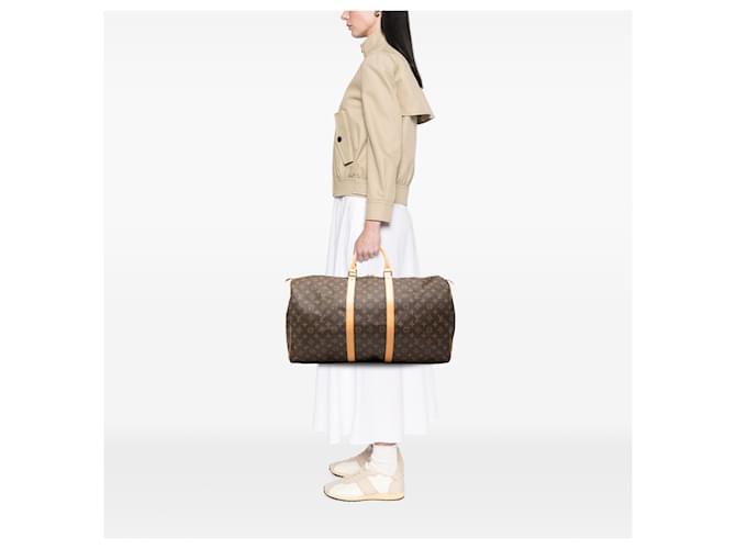Louis Vuitton Marrone Monogram Keepall 55 - vista 7