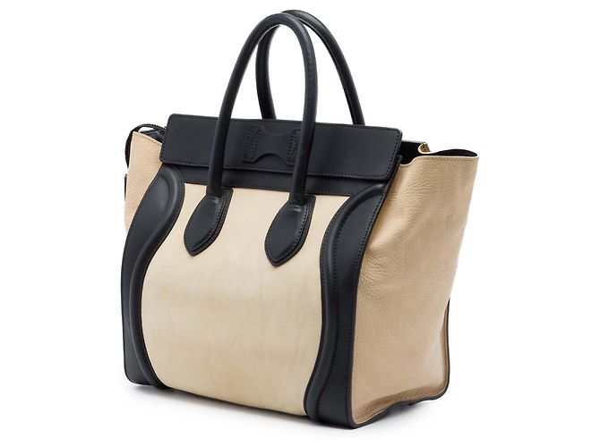 Céline Celine Beige Mini Bicolor Leder Luggage Tote - Ansicht 2