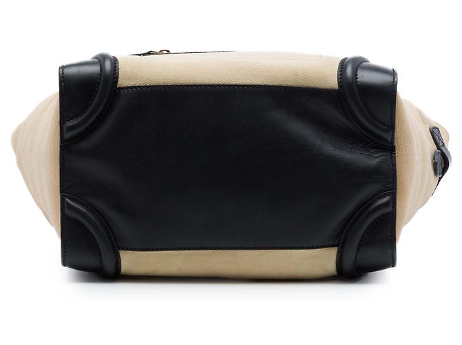 Céline Celine Beige Mini Bicolor Leder Luggage Tote - Ansicht 3