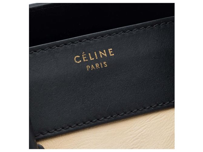 Céline Celine Beige Mini Bicolor Leder Luggage Tote - Ansicht 4