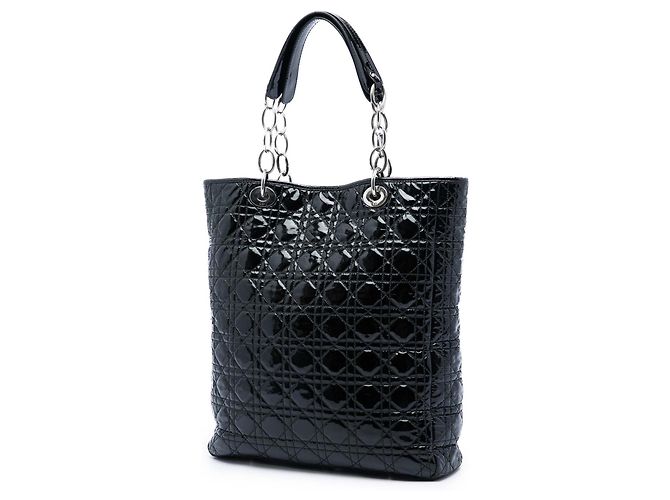 Tote Lady Dior Soft Cannage in vernice nera Dior Nero - vista 2