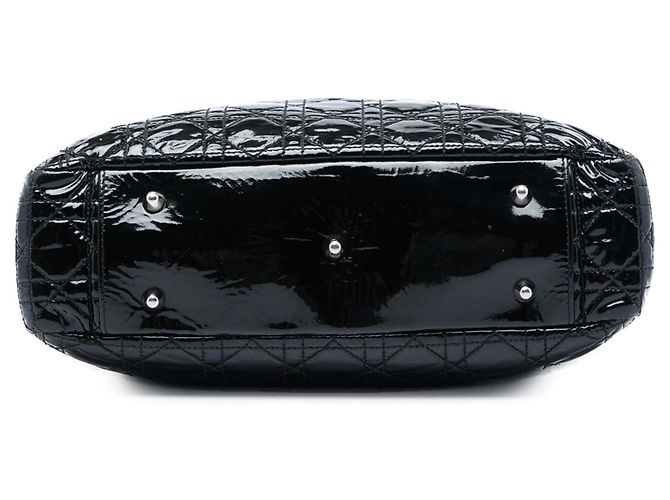 Tote Lady Dior Soft Cannage in vernice nera Dior Nero - vista 3