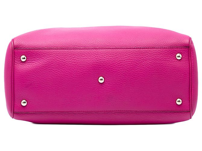Borsa Gucci Pink Medium Calfskin Bamboo Shopper in pelle di vitello Rosa - vista 3