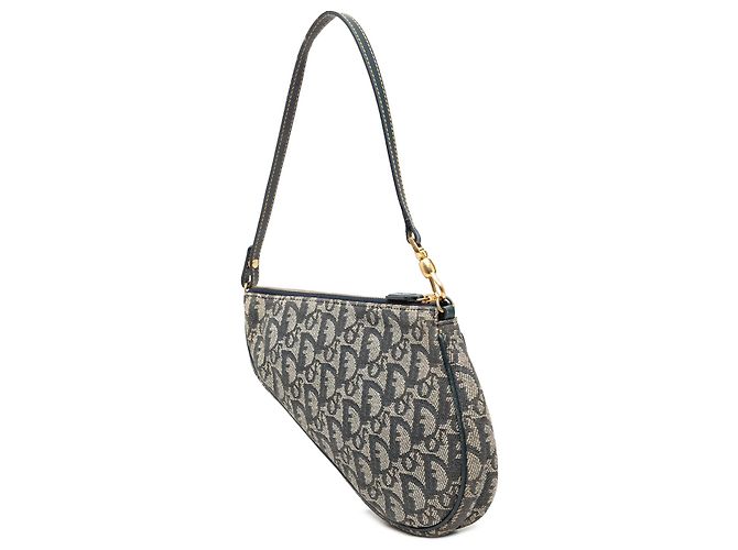 Pochette Saddle Blue Mini Diorissimo in tela Blu navy - vista 2