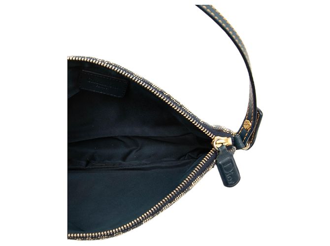 Pochette Saddle Blue Mini Diorissimo in tela Blu navy - vista 4