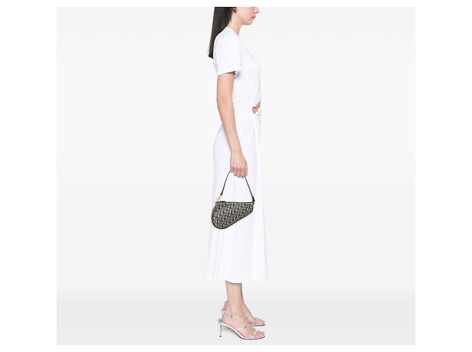 Pochette Saddle Blue Mini Diorissimo in tela Blu navy - vista 7