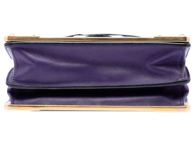 Borsa a tracolla Prada Purple Saffiano Trimmed City Calf Cahier Porpora - vista 3