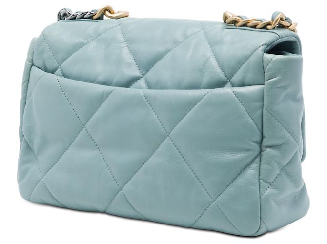 Chanel Blue Large Lambskin 19 Flap Blu chiaro - vista 2