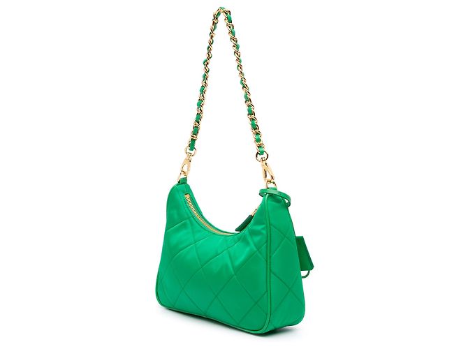 Saffiano Borsa Prada Green Impuntu Re Nylon Re Edition 1995 Chaine Verde - vista 2