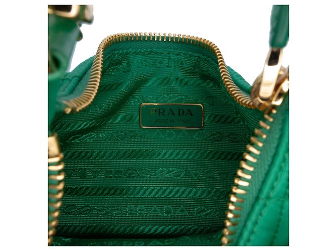 Saffiano Borsa Prada Green Impuntu Re Nylon Re Edition 1995 Chaine Verde - vista 5