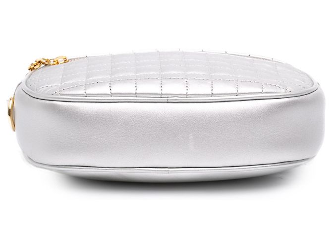 Céline Borsa a tracolla Celine Silver Small Quilted Calfskin C Charm Argento - vista 3