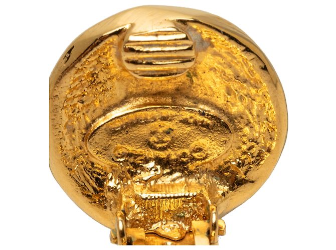 Orecchini Chanel Gold Gold Plated 31 Rue Cambon Round Clip On D'oro - vista 3