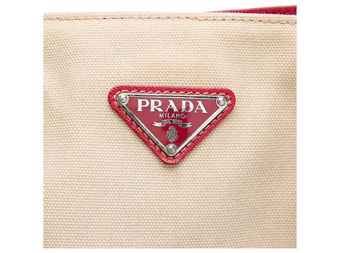 Prada Beige Saffiano Trimmed Canvas Tote - Ansicht 5