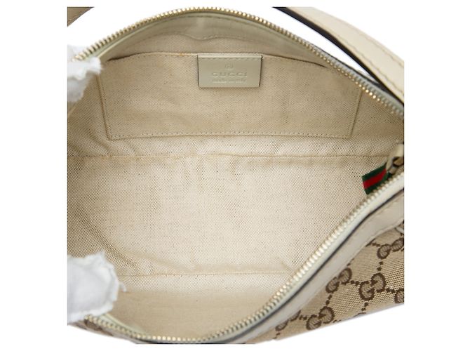 Borsa a Spalla Gucci Beige GG Canvas Web Mayfair - vista 4
