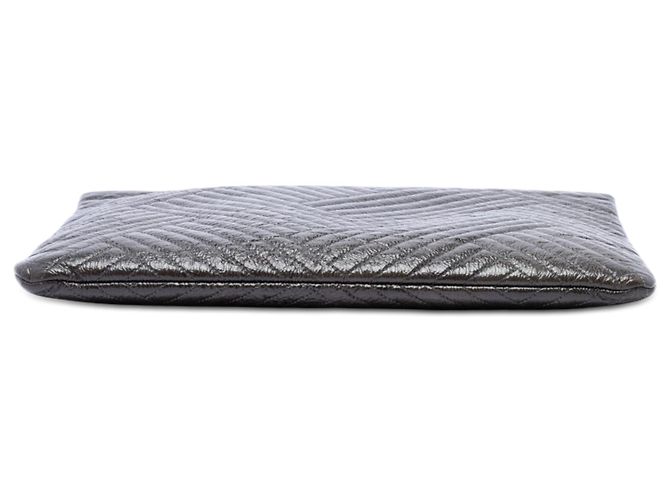 Custodia a tracolla Chevron in vernice invecchiato marrone Large Chanel Marrone scuro - vista 3