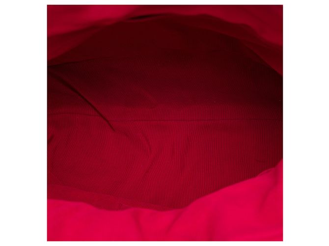 Tote Chanel Red CC Quilted Denim Grosgrain Drawstring Vermelho - vista 4