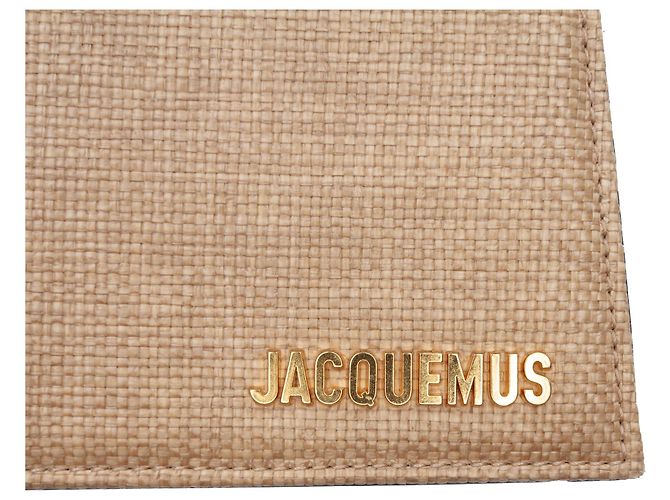 Borsa a tracolla lunga Le Bambino in rafia beige Jacquemus - vista 5