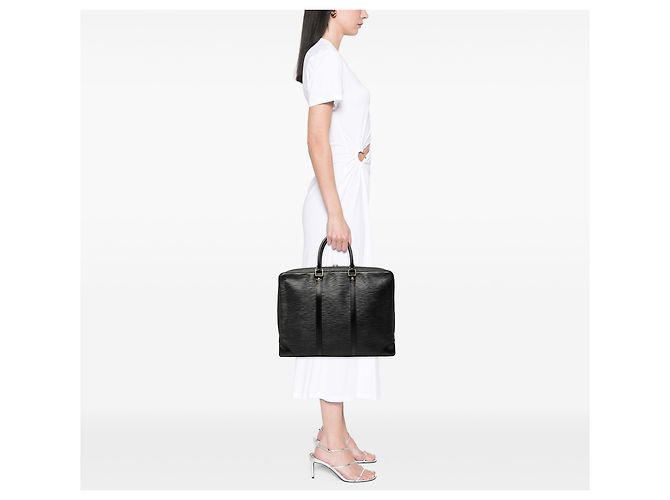 Louis Vuitton Black Epi Porte Documents Voyage Nero - vista 7