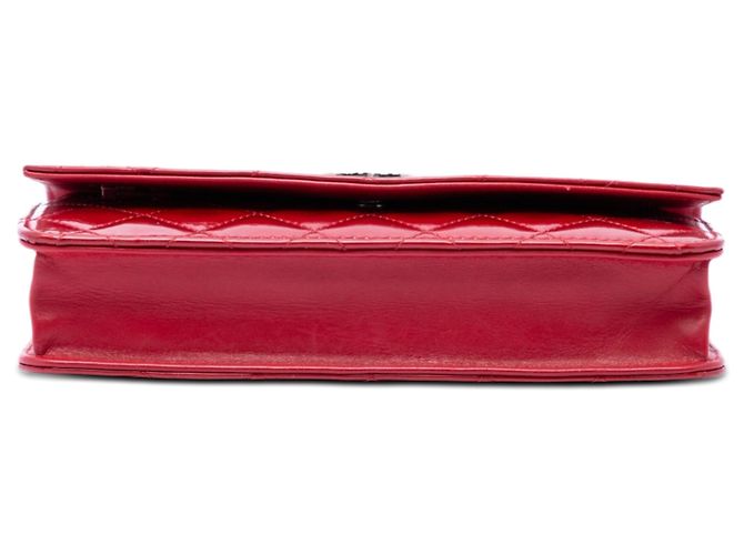 Chanel Red CC gesteppte Patentleder Wallet On Chain Rot - Ansicht 3