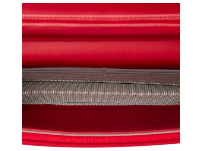 Chanel Red CC gesteppte Patentleder Wallet On Chain Rot - Ansicht 4