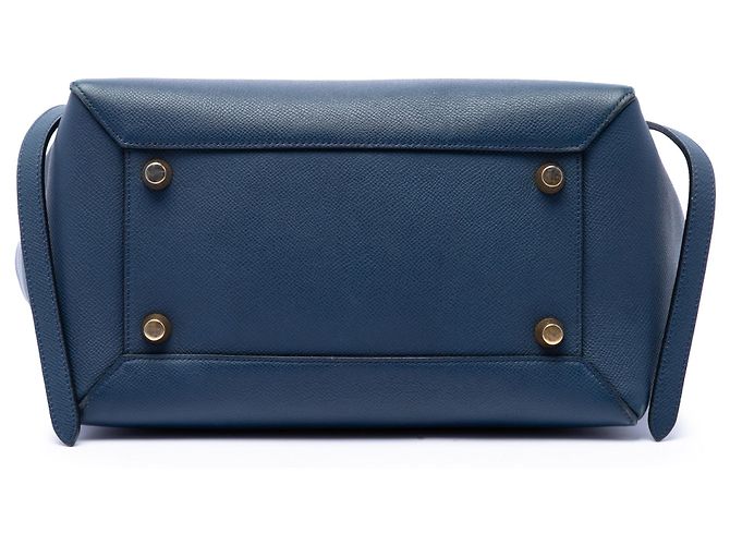Belt Bag Céline Borsa Belt Celine blu in pelle di vitello granulata mini Blu scuro - vista 3
