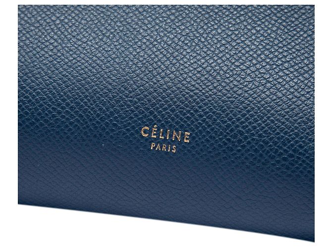 Belt Bag Céline Borsa Belt Celine blu in pelle di vitello granulata mini Blu scuro - vista 5