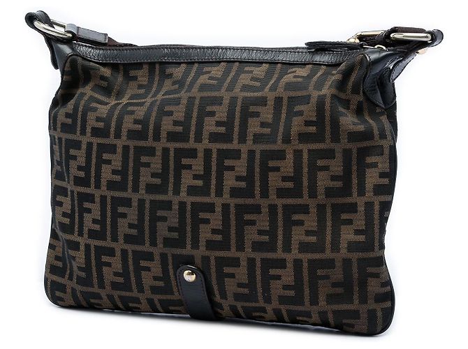 Fendi Marrone Zucca Canvas Chef Zip Crossbody - vista 2