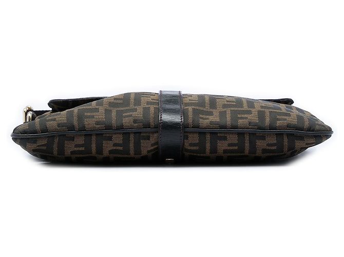 Fendi Marrone Zucca Canvas Chef Zip Crossbody - vista 3