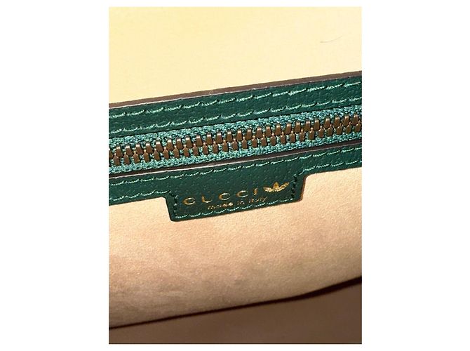 Bamboo Gucci x Adidas Borsa Shopper in pelle verde Bianco Rosso Blu Giallo - vista 10