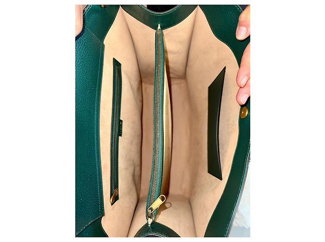 Bamboo Gucci x Adidas Borsa Shopper in pelle verde Bianco Rosso Blu Giallo - vista 9