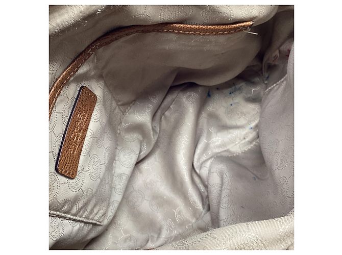 Borsa Michael Kors Aubrey Signature Large in pelle marrone Rosso - vista 11