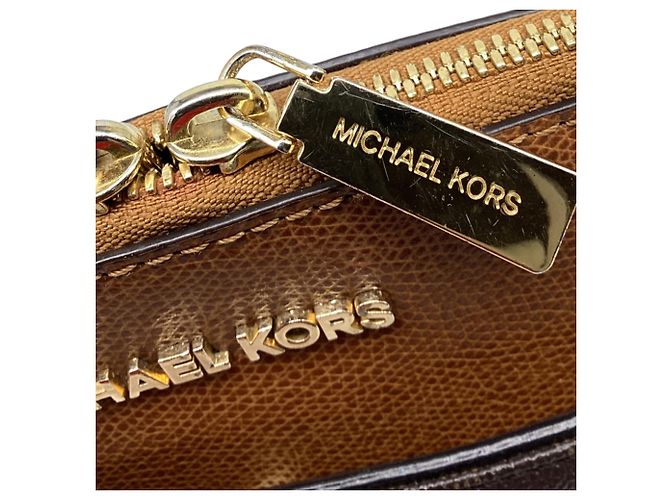 Borsa Michael Kors Aubrey Signature Large in pelle marrone Rosso - vista 12