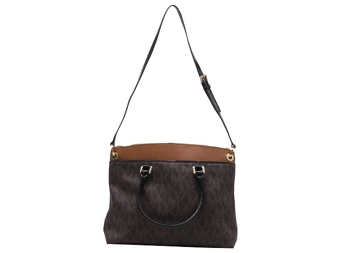 Borsa Michael Kors Aubrey Signature Large in pelle marrone Rosso - vista 4